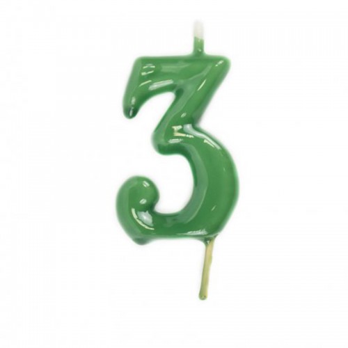 Vela Número 3 Verde